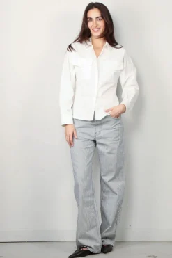 NILI LOTAN jeans - Mitchell jean - white indigo/hickory stripe