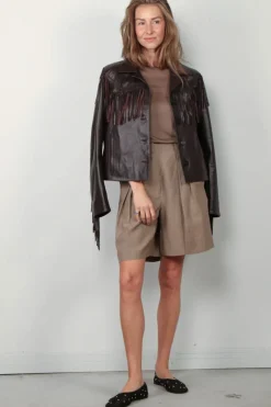 Nili Lotan Jacket - Eloi - Leather - Dark Brown