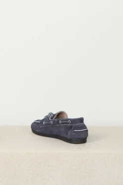 Posa Brushed Boat Loafer - Navy
