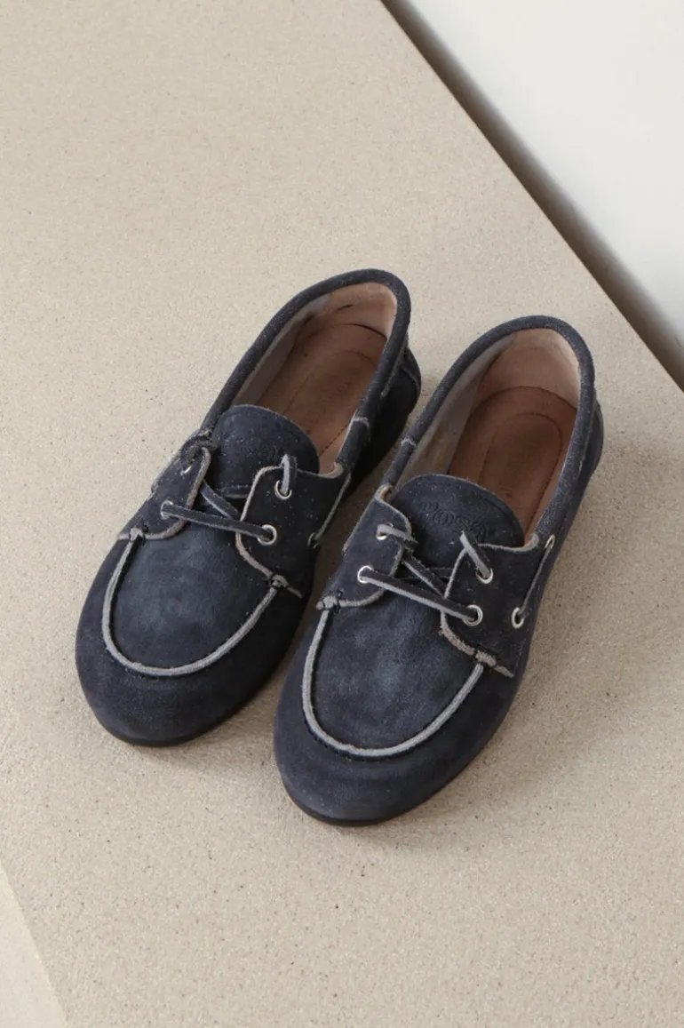 Posa Brushed Boat Loafer - Navy