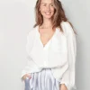 R13 Blouse - Twisted Neck Shirt - White