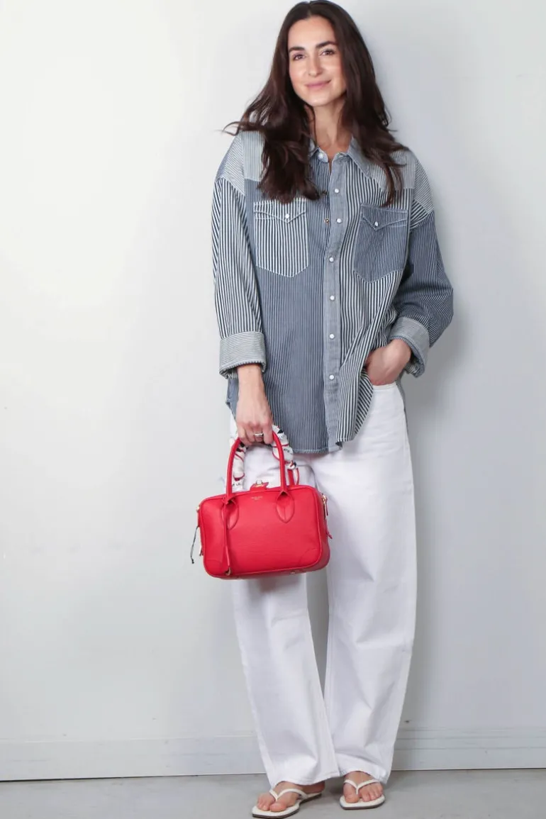 R13 Blouse - Oversized Cowboy Shirt - Mulit Stripe