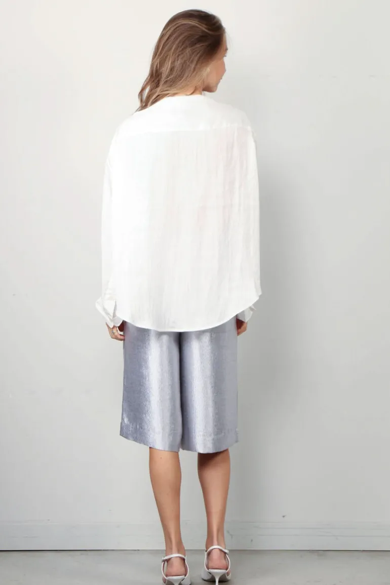 R13 Blouse - Twisted Neck Shirt - White