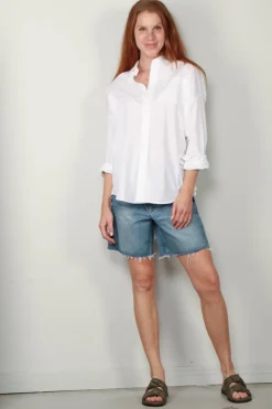 R13 Blouse - Drop neck oxford shirt - White