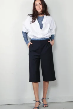R13 Blouse - Crossover bubble shirt - White