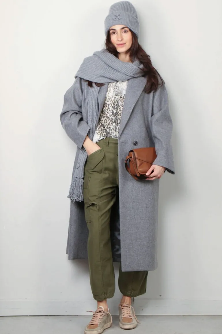 R13 Blouse - Shredded Seam Drop Neck Shirt - Bleached Leopard