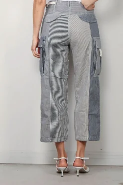 R13 Broek - Cropped Cargo - Multi Stripe