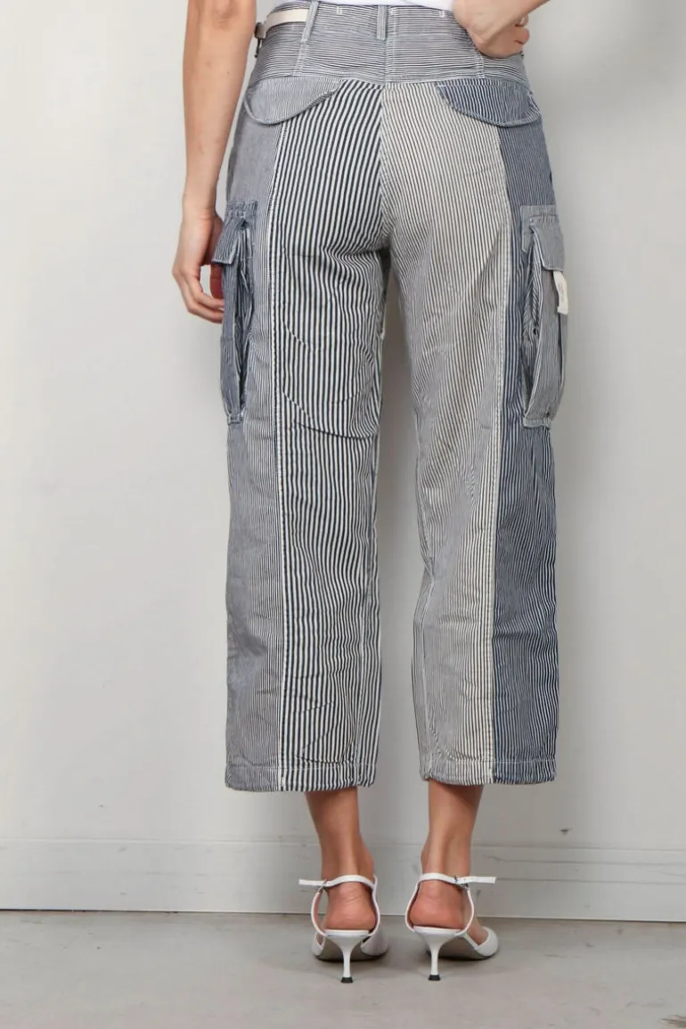 R13 Broek - Cropped Cargo - Multi Stripe