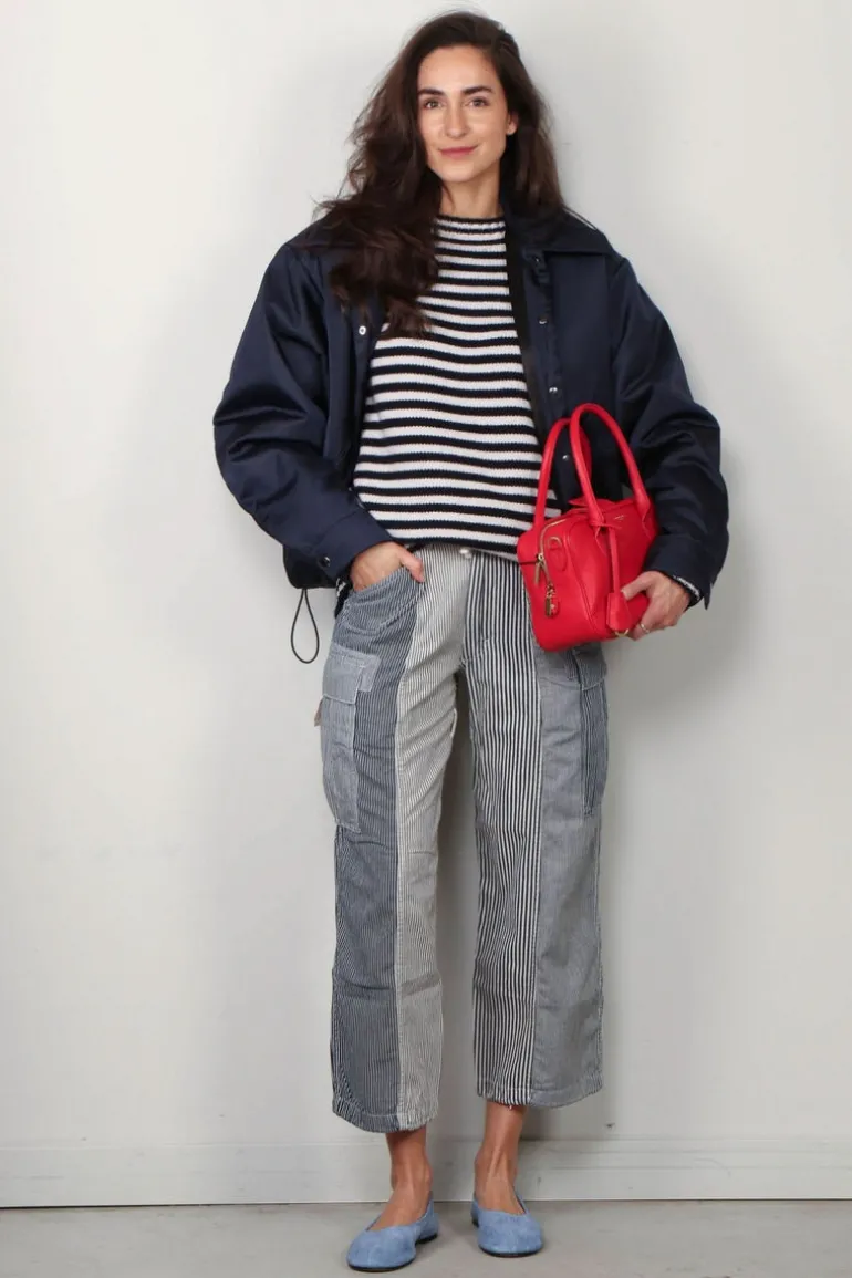 R13 Broek - Cropped Cargo - Multi Stripe