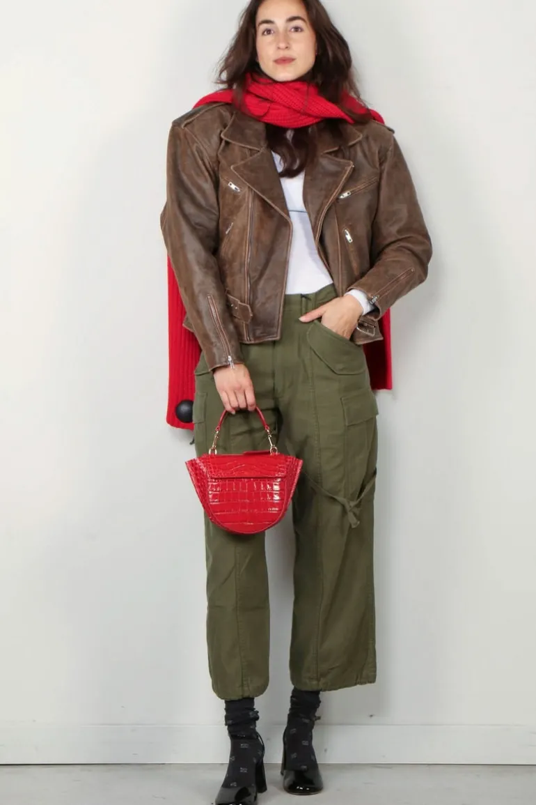 R13 Cargo - Cropped cargo - Vintage olive drab
