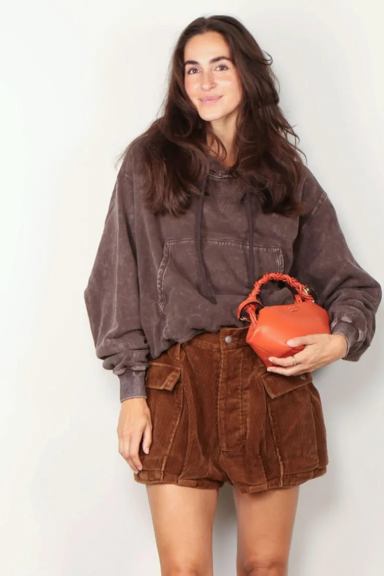 R13 Hoodie - Balloon popover hoodie - Brown