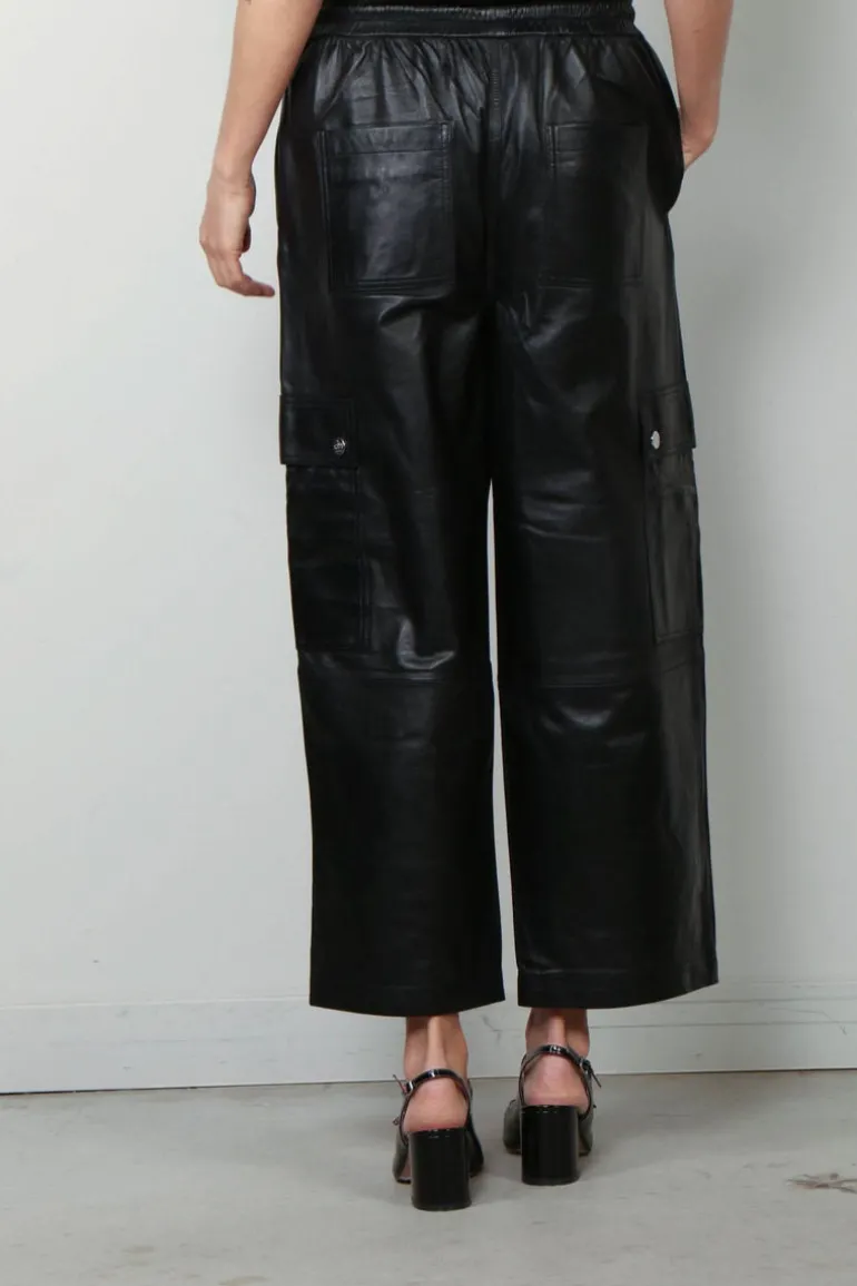 Raiine Broek - Hill - Leather - Black