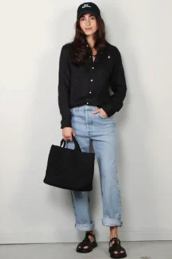 Ralph Lauren Blouse - Classic Long Sleeve Button Front Shirt - Polo Black