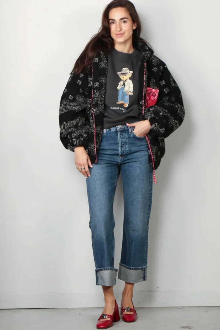 Ralph Lauren Sweater - FRG BR CN FL-LONG sleeve-sweatshirt - Pebble black