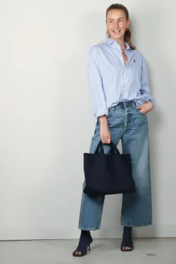 Ralph Lauren Blouse - Ls Rmsy ST Long Sleeve Blouse - Cabana Blue / White