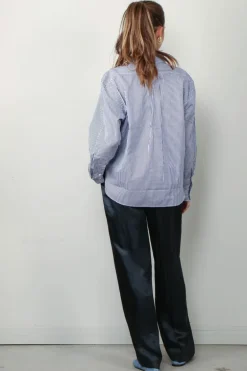Ralph Lauren Blouse - N WD CRP ST-LONG SLEEVE-BUTTON FRONT SHIRT - White/ fall royal