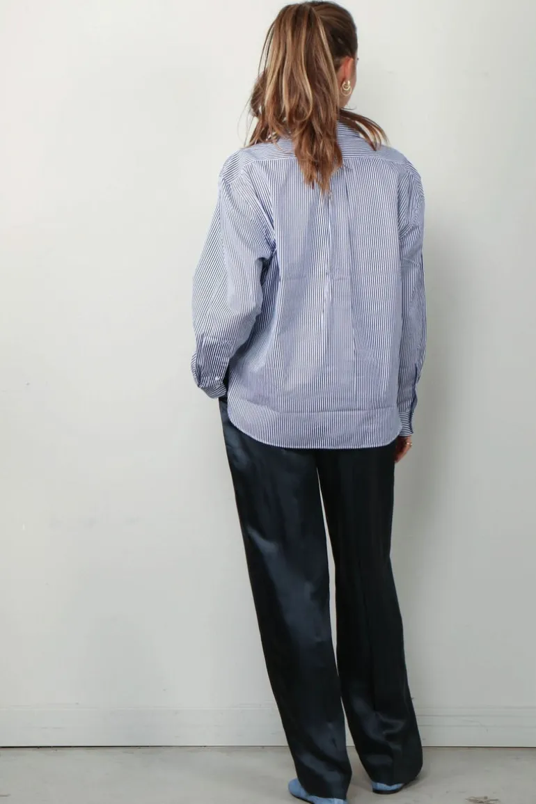 Ralph Lauren Blouse - N WD CRP ST-LONG SLEEVE-BUTTON FRONT SHIRT - White/ fall royal