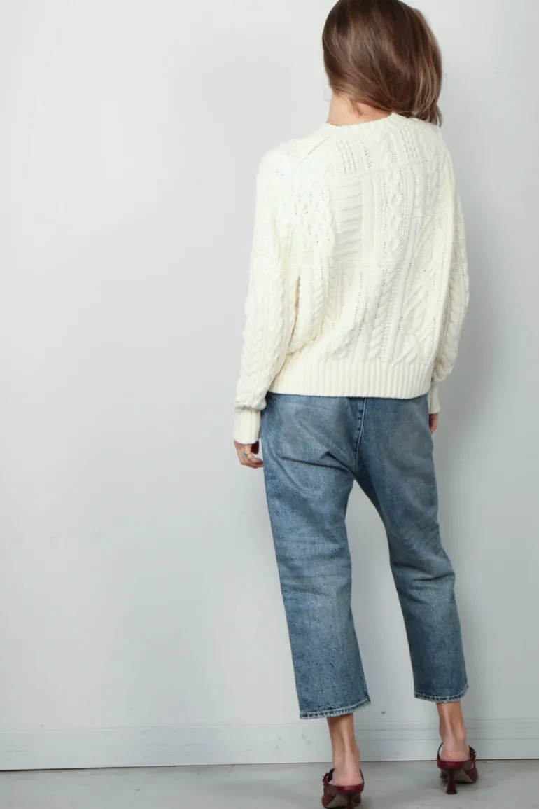 Ralph Lauren Trui - Aran Flag Pullover - Cream