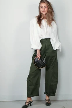RÓHE Blouse - Pleated Ramie Top - Optic White
