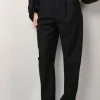 RÓHE Broek - Round Leg Shaped Tailored Trousers - Black