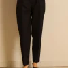 RÓHE broek - Carrot fit single pleat - noir
