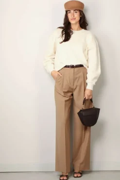 RÓHE Broek - Wide leg pleated trousers - Fawn