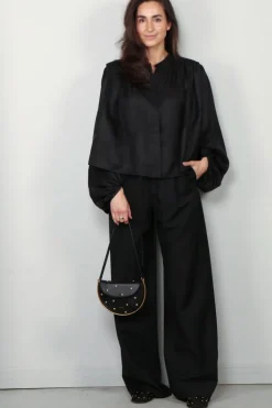RÓHE Broek - Relaxed Drawstring Trousers - Black