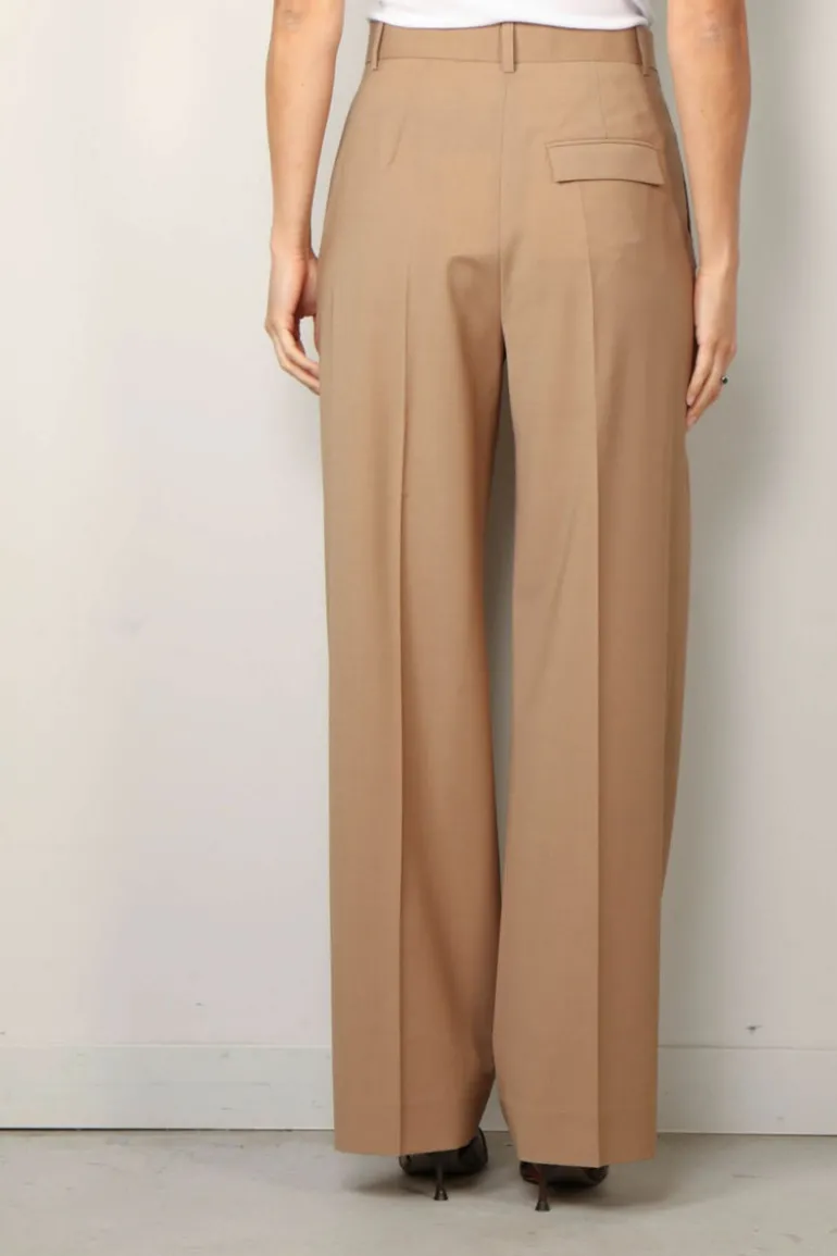 RÓHE Broek - Wide leg pleated trousers - Fawn