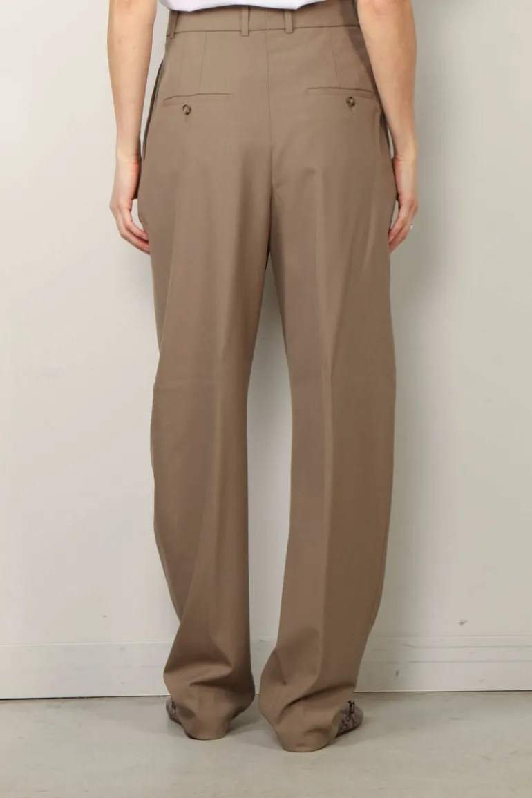 RÓHE Broek - Round Leg Shaped Tailored Trousers - Khaki