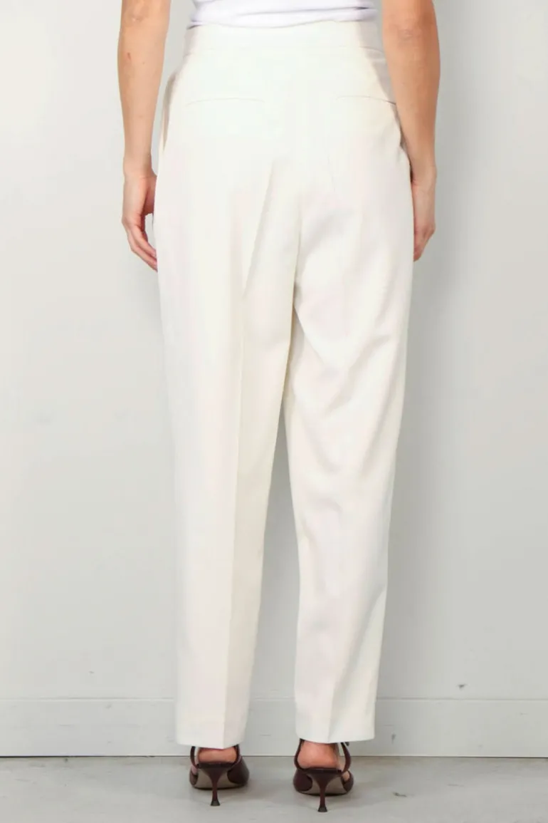 RÓHE broek - Double pleat tailored - cream