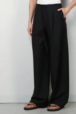 RÓHE Broek - Relaxed Drawstring Trousers - Black