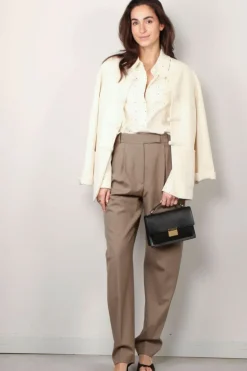 RÓHE Broek - Round Leg Shaped Tailored Trousers - Khaki