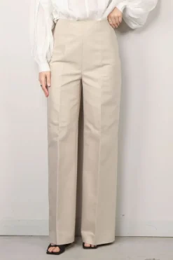 RÓHE Broek - Palazzo Leg Shaped Trousers - Sand