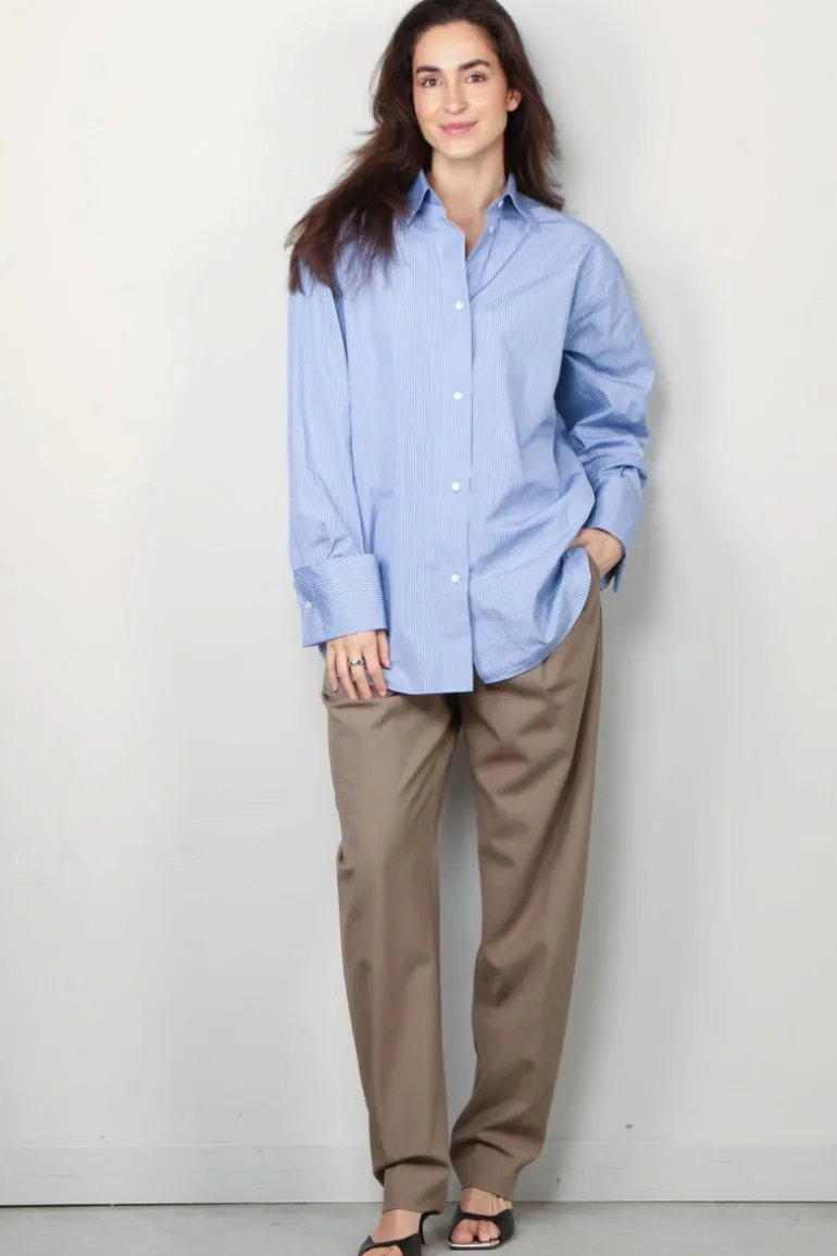 RÓHE Broek - Round Leg Shaped Tailored Trousers - Khaki