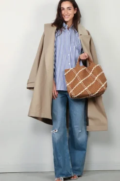 RÓHE Jas - Garden Coat With Suede Collar - Sand