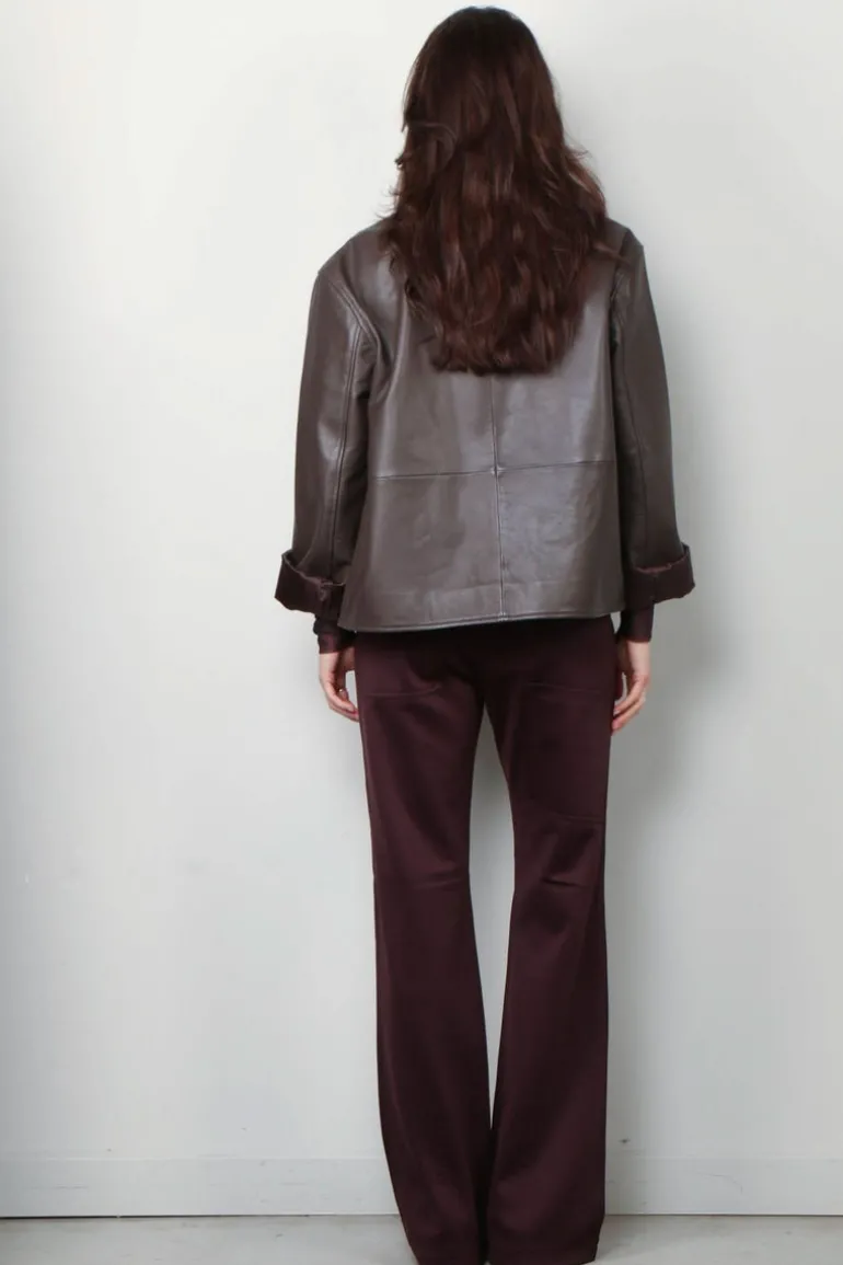 RÓHE Jasje - Leather Jacket With Patch Pockets - Earth