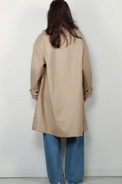 RÓHE Jas - Garden Coat With Suede Collar - Sand