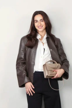 RÓHE Jasje - Leather Jacket With Patch Pockets - Earth