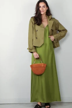 RÓHE Jurk - Silk Slip Dress Garden - Green