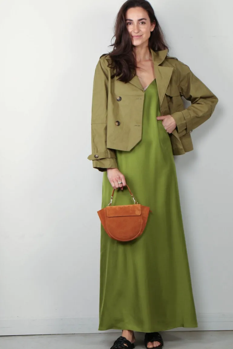 RÓHE Jurk - Silk Slip Dress Garden - Green