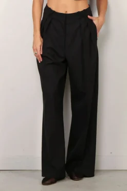 RÓHE pantalon - Wide leg tailored trousers - noir