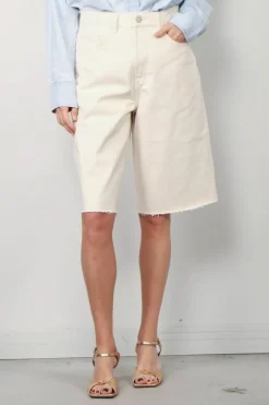 RÓHE Shorts - Baggy Fit Denim Shorts - Ecru