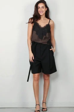 RÓHE Shorts - Tailored Shorts With Belt - Black