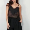 RÓHE Top - Lace Silk Camisole - Earth