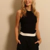 RÓHE top - Cotton rib tank top - noir