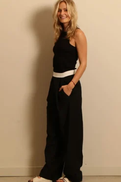 RÓHE top - Cotton rib tank top - noir