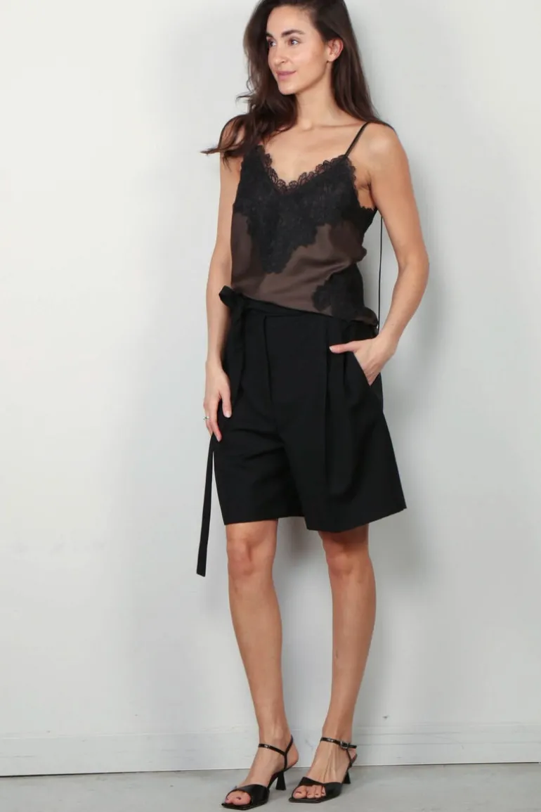 RÓHE Top - Lace Silk Camisole - Earth