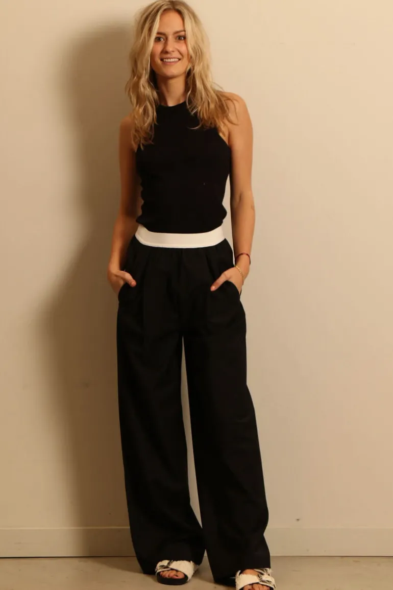 RÓHE top - Cotton rib tank top - noir
