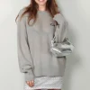 Rotate Sweater - Light Knit Logo Sweater - Ghost Grey