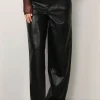 Rotate Broek - Wide Leg 5 Pocket Pants - Black